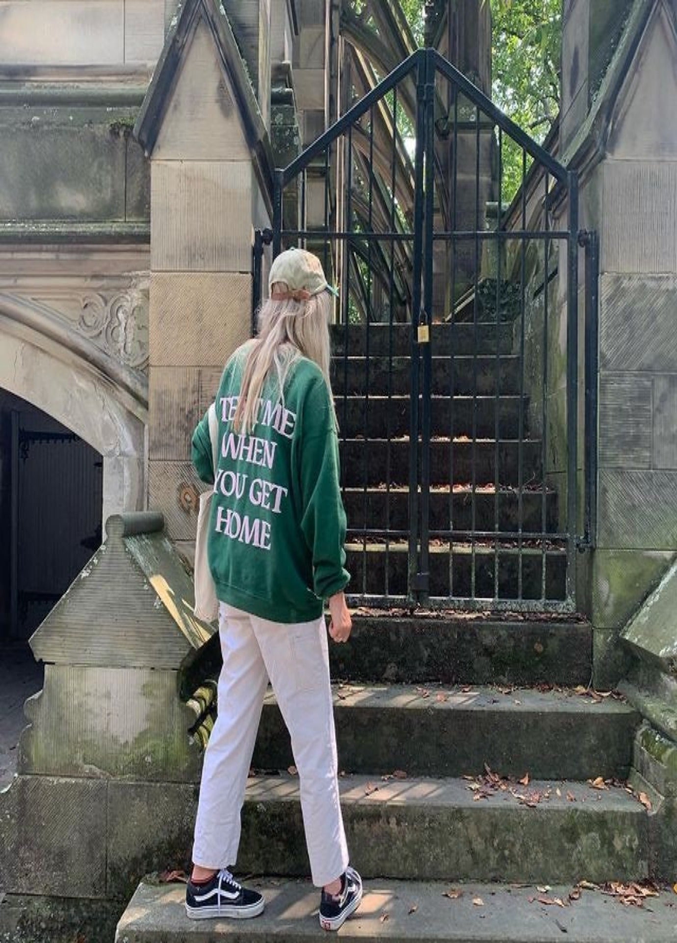 Hoodie Text Me When You Get Home Verde