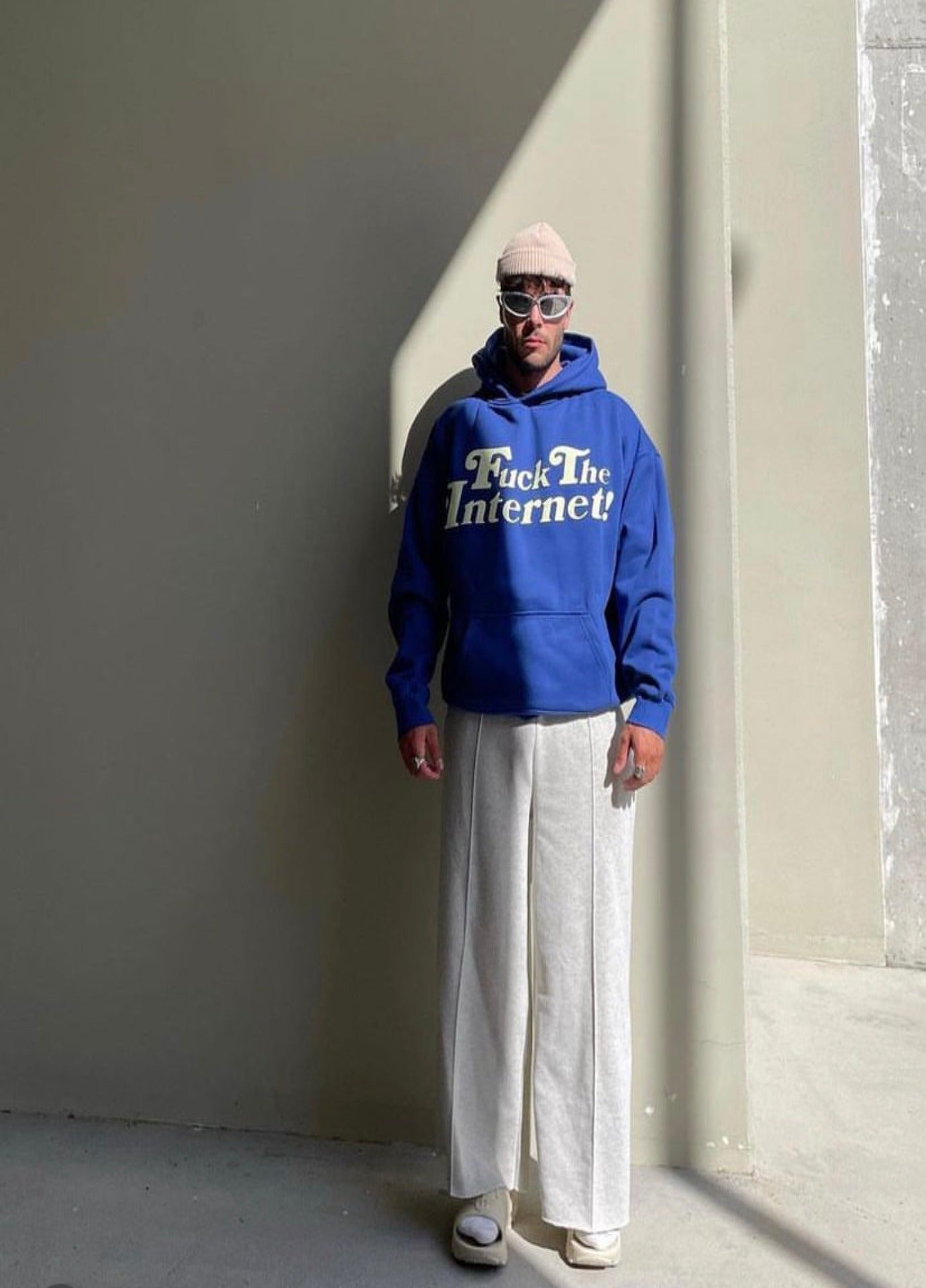 Hoodie Fuck The Internet Azul