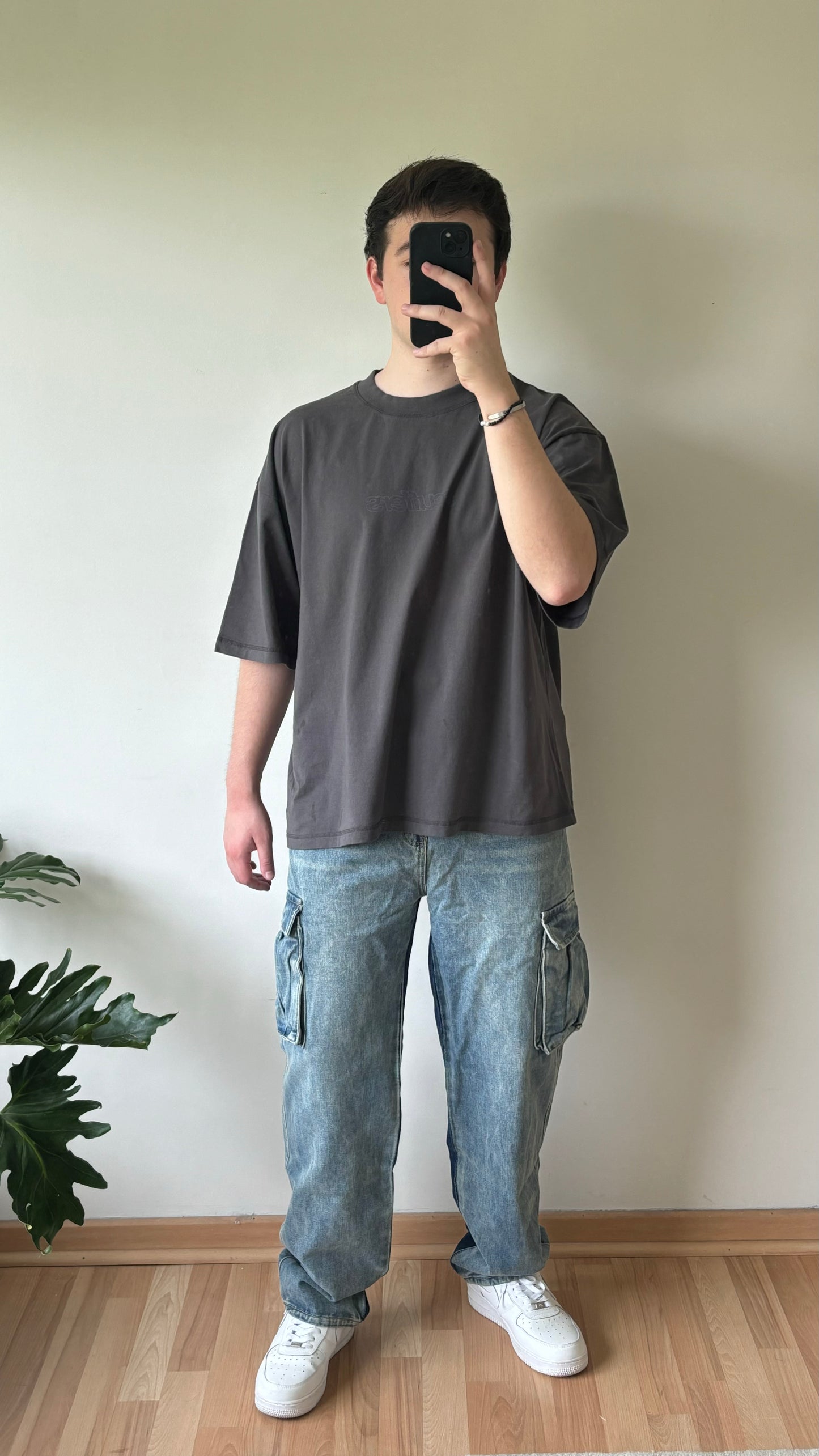 Jeans Cargo Desgastado Celeste