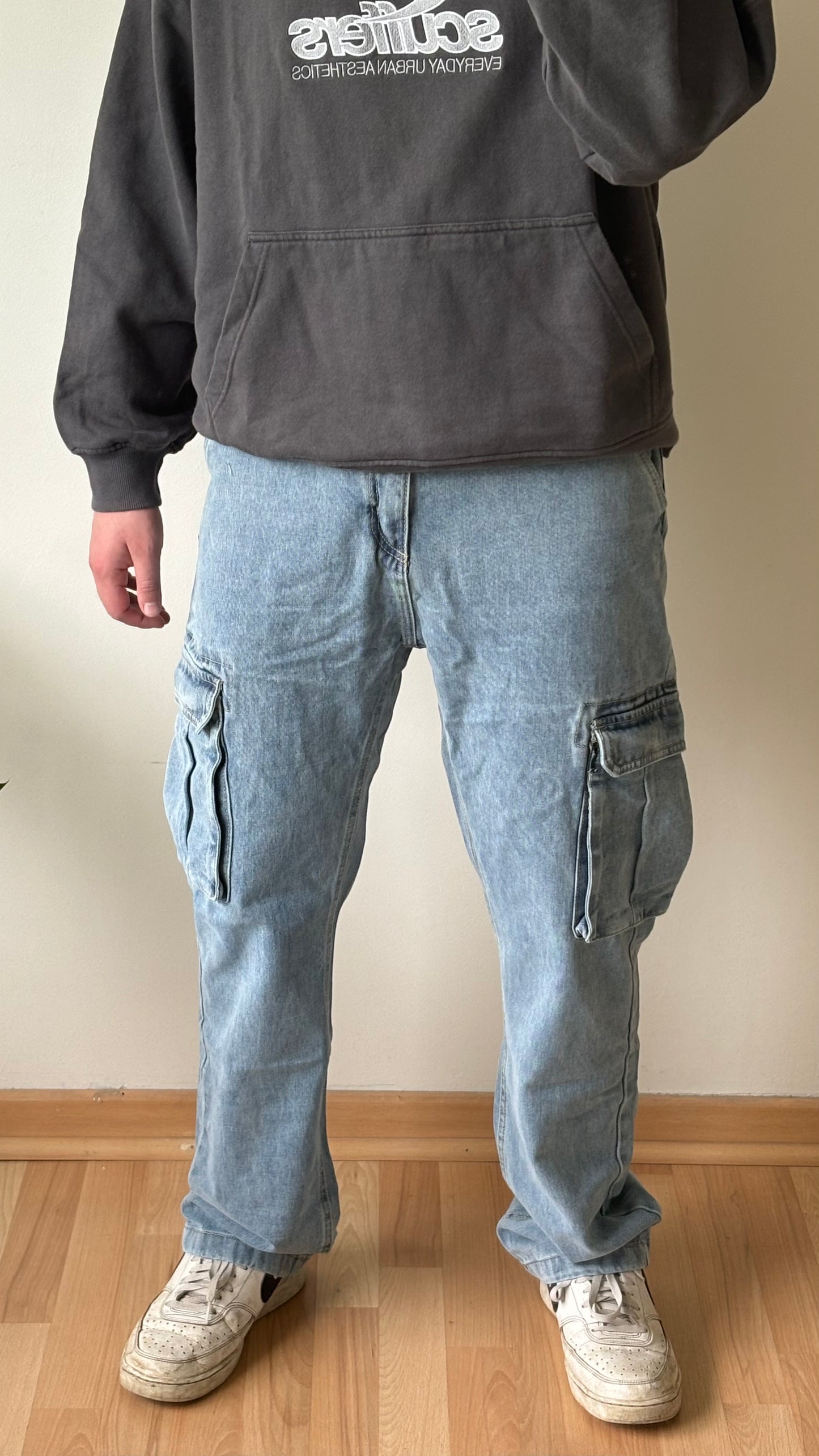 Jeans Cargo Celeste Relaxed Fit