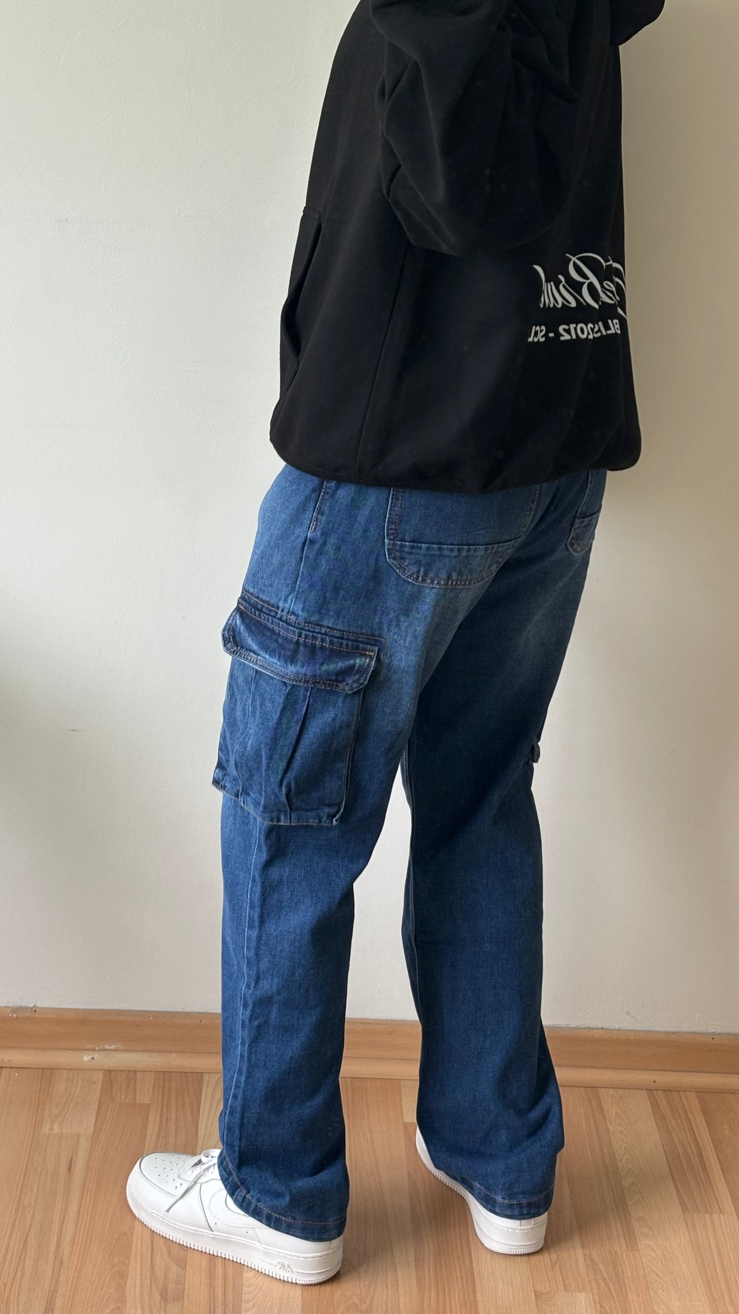 Jeans Cargo Azul Relaxed Fit