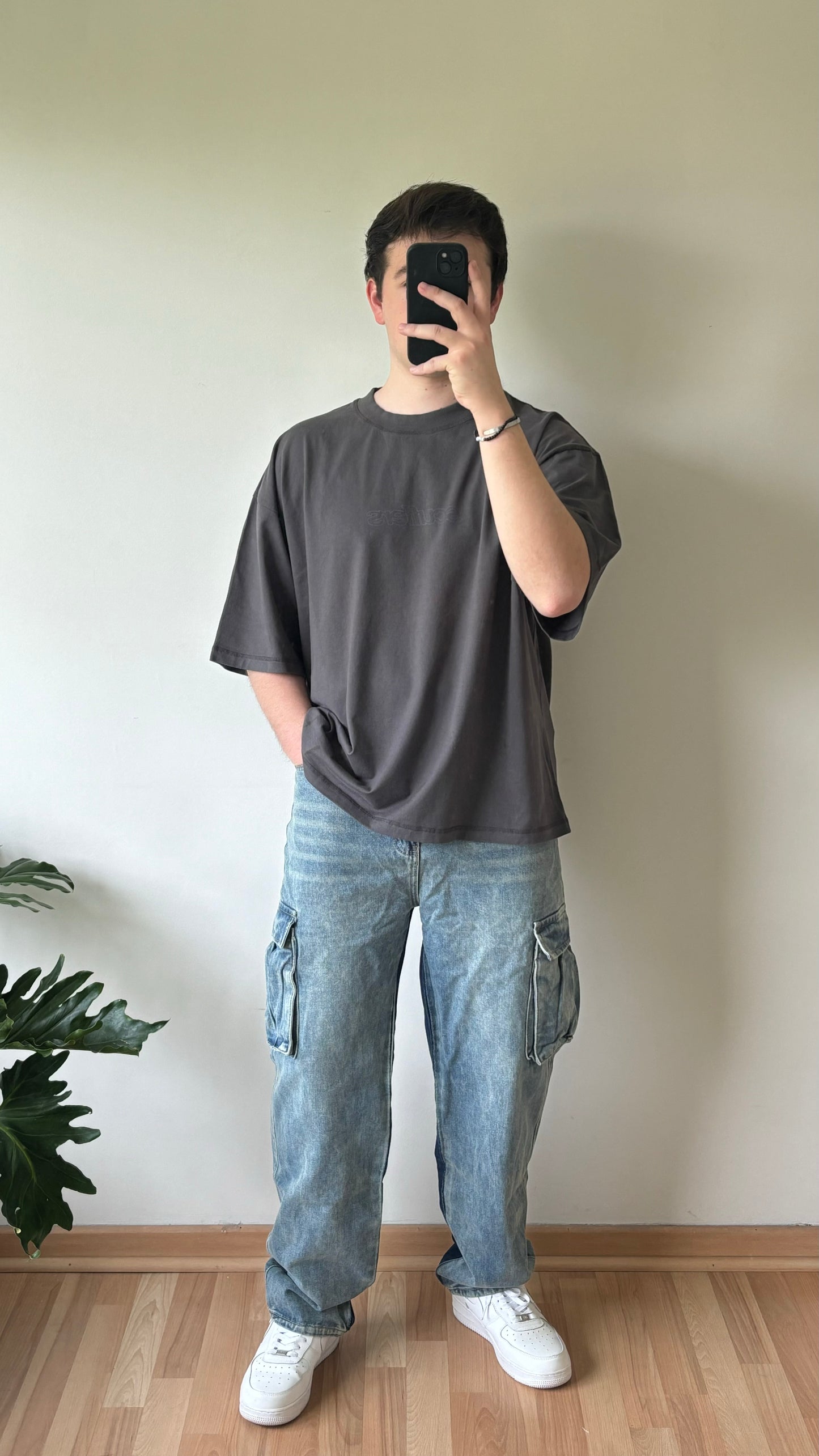 Jeans Cargo Desgastado Celeste