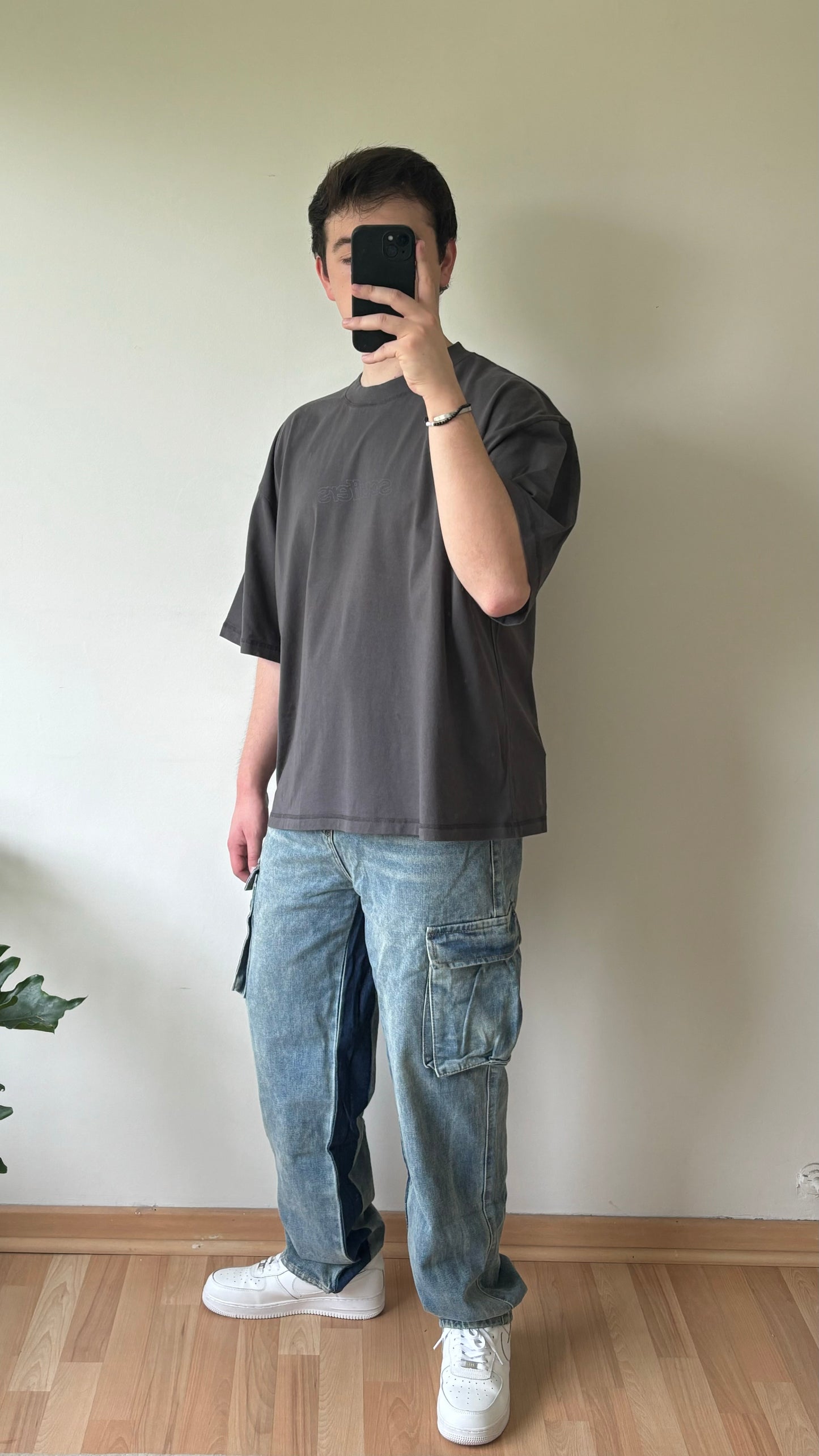 Jeans Cargo Desgastado Celeste