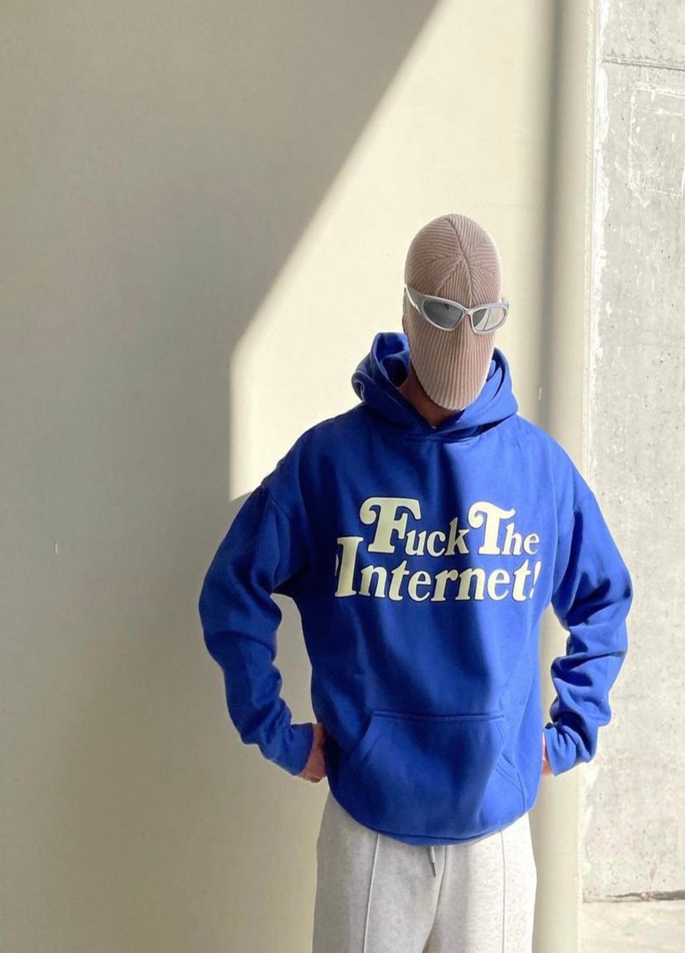 Hoodie Fuck The Internet Azul